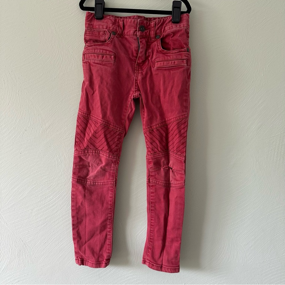 Art Class Super Skinny Red Moto Pants with adjustable waist